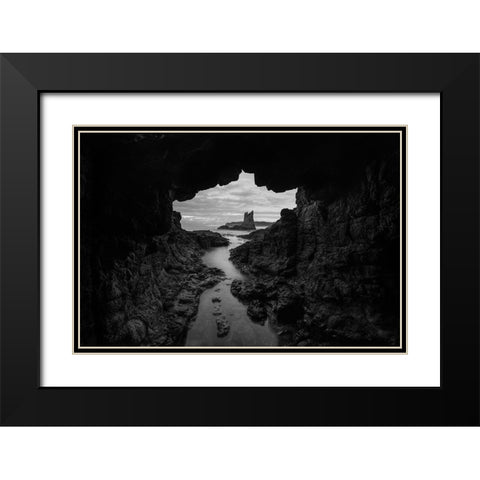 Cathedral Rocks Black Modern Wood Framed Art Print with Double Matting by De Groote, Edwin