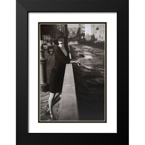 Mela Black Modern Wood Framed Art Print with Double Matting by Renzulli, Antonella