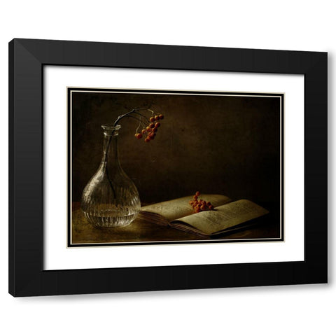 In The Dark Of My Days Black Modern Wood Framed Art Print with Double Matting by Devos, Delphine