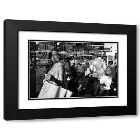 Wired Black Modern Wood Framed Art Print with Double Matting by Suzuki, Tatsuo