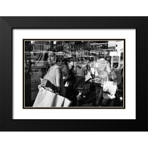 Wired Black Modern Wood Framed Art Print with Double Matting by Suzuki, Tatsuo