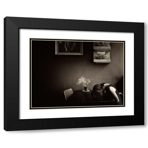 Grief Black Modern Wood Framed Art Print with Double Matting by Dirven, Ton