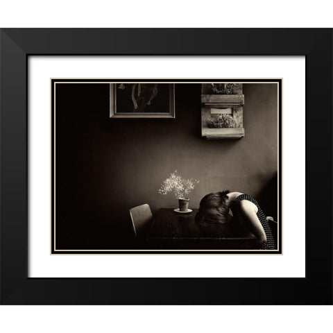 Grief Black Modern Wood Framed Art Print with Double Matting by Dirven, Ton