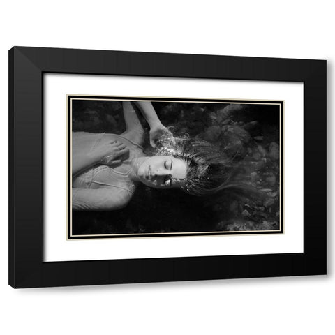 Be Water Black Modern Wood Framed Art Print with Double Matting by Mest, Olga
