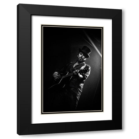 Hat Trick Black Modern Wood Framed Art Print with Double Matting by Samuelsson, Anders