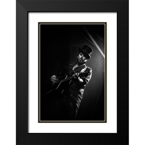 Hat Trick Black Modern Wood Framed Art Print with Double Matting by Samuelsson, Anders