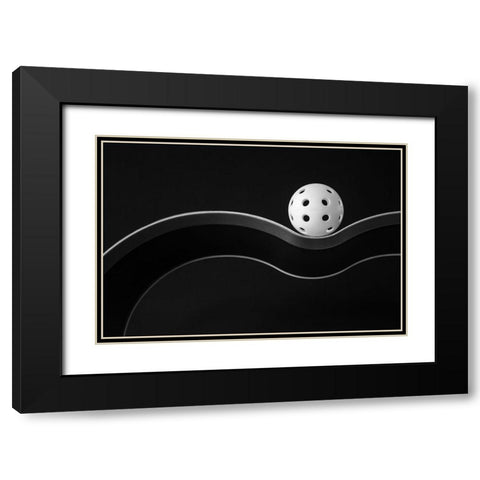 Holes Black Modern Wood Framed Art Print with Double Matting by Hammer, Jacqueline