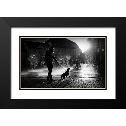 Hot Day Black Modern Wood Framed Art Print with Double Matting by Harag, Ionut