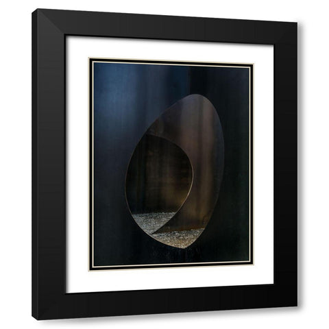 Oval Steel Black Modern Wood Framed Art Print with Double Matting by Vangindertael, Luc