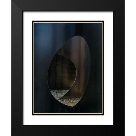 Oval Steel Black Modern Wood Framed Art Print with Double Matting by Vangindertael, Luc