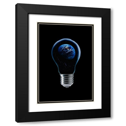 The 4 Elements Iv Black Modern Wood Framed Art Print with Double Matting by Eisele, Stefan