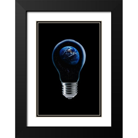 The 4 Elements Iv Black Modern Wood Framed Art Print with Double Matting by Eisele, Stefan