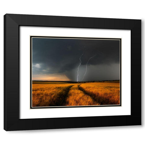 Wetterfront Black Modern Wood Framed Art Print with Double Matting by Schumacher, Nicolas