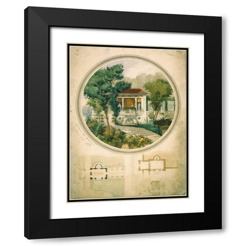 Summer Dining Room Black Modern Wood Framed Art Print with Double Matting by Chancel, Adrien