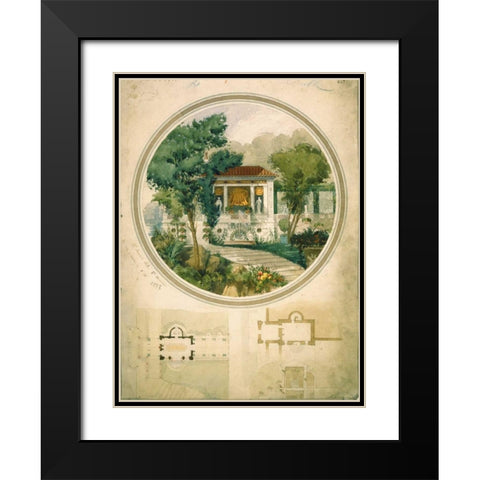 Summer Dining Room Black Modern Wood Framed Art Print with Double Matting by Chancel, Adrien