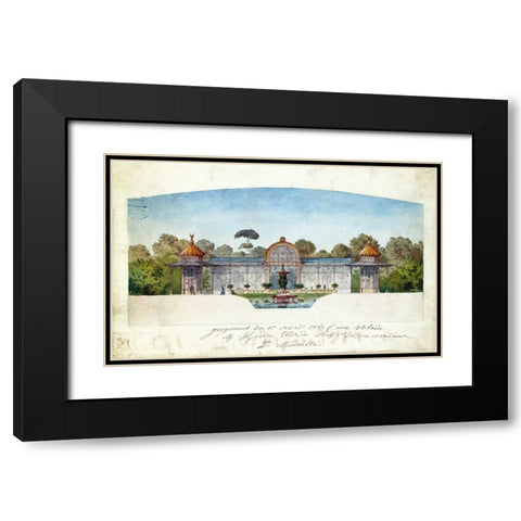 Aviary Black Modern Wood Framed Art Print with Double Matting by Hedin, Andre-Arthur