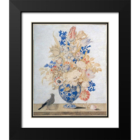 Florentine, Vase of Flowers Black Modern Wood Framed Art Print with Double Matting by Todini, Lorenzo