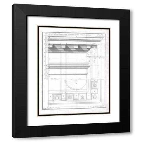 The Ionic Entablature Black Modern Wood Framed Art Print with Double Matting by Langley, Batty