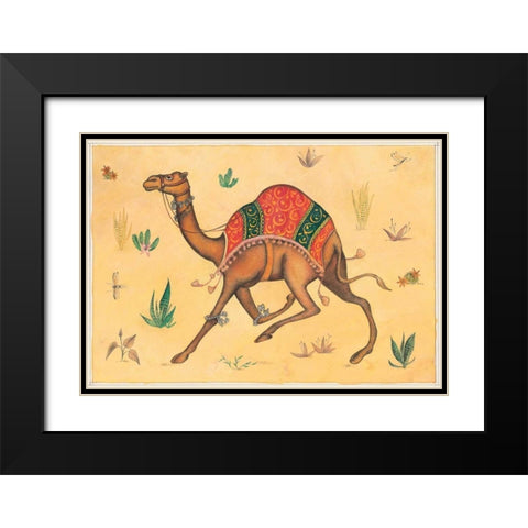 Camel-Indian Animals Black Modern Wood Framed Art Print with Double Matting by Gynn, Fran