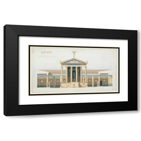 Temple of Venus, Pompeii Black Modern Wood Framed Art Print with Double Matting by Chabrol, Francois