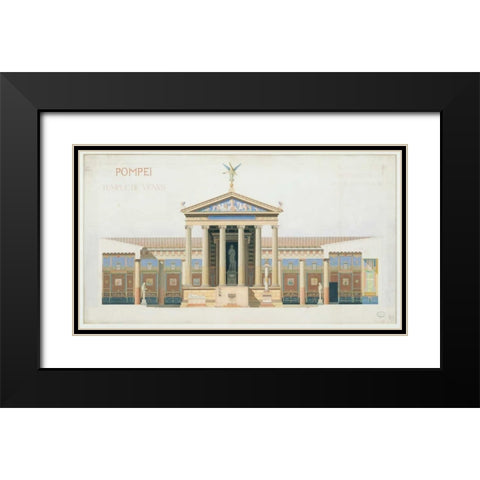 Temple of Venus, Pompeii Black Modern Wood Framed Art Print with Double Matting by Chabrol, Francois