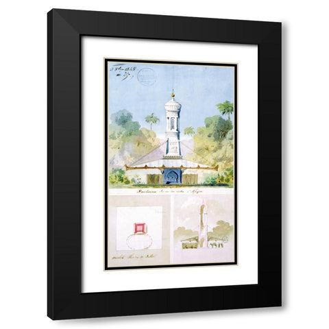 Fountain Black Modern Wood Framed Art Print with Double Matting by Ancelet, Gabrielle-August