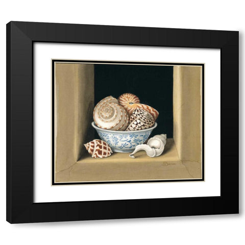 Shells in Bowls I Black Modern Wood Framed Art Print with Double Matting by Baron, Jenny