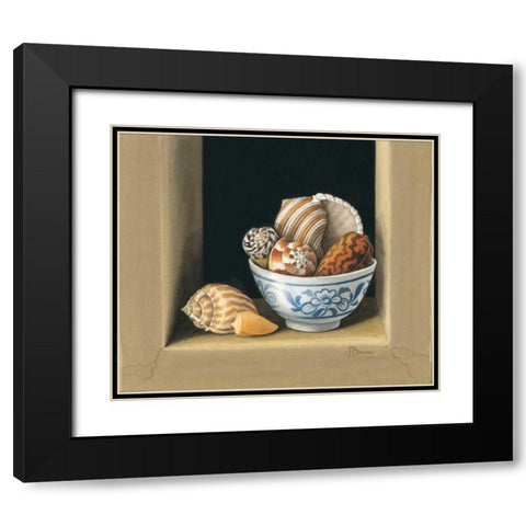 Shells in Bowls, II Black Modern Wood Framed Art Print with Double Matting by Baron, Jenny
