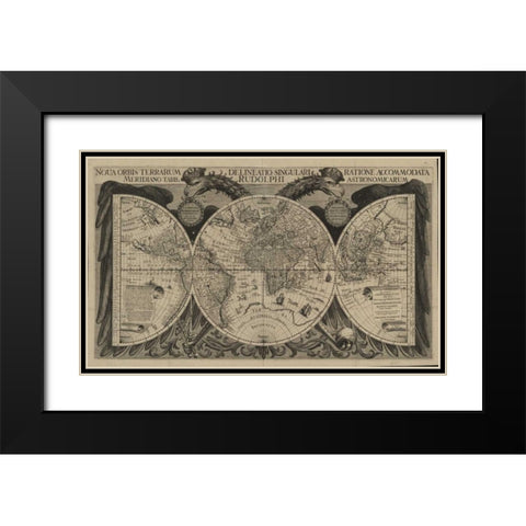 Nova orbis terrarum, 1630 Black Modern Wood Framed Art Print with Double Matting by Echebrecht, Philipp
