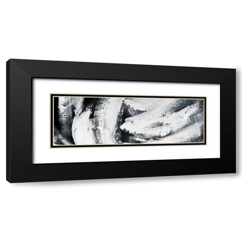 BIG STRIPES Black Modern Wood Framed Art Print with Double Matting by Atelier B Art Studio
