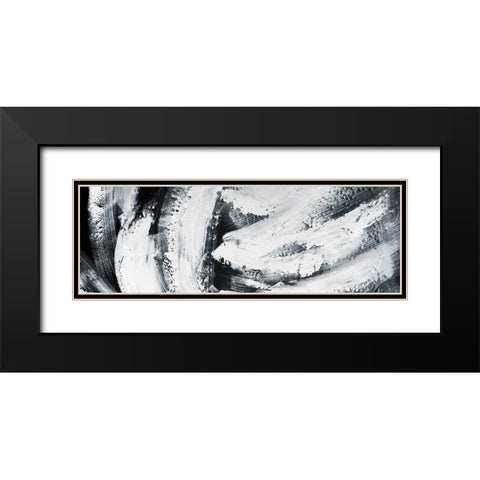 BIG STRIPES Black Modern Wood Framed Art Print with Double Matting by Atelier B Art Studio