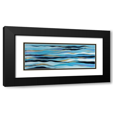 BLUE SWEEP Black Modern Wood Framed Art Print with Double Matting by Atelier B Art Studio