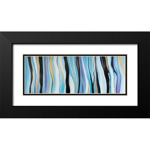 BLUE MOOD Black Modern Wood Framed Art Print with Double Matting by Atelier B Art Studio