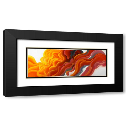 COLORFUL SMOKE Black Modern Wood Framed Art Print with Double Matting by Atelier B Art Studio
