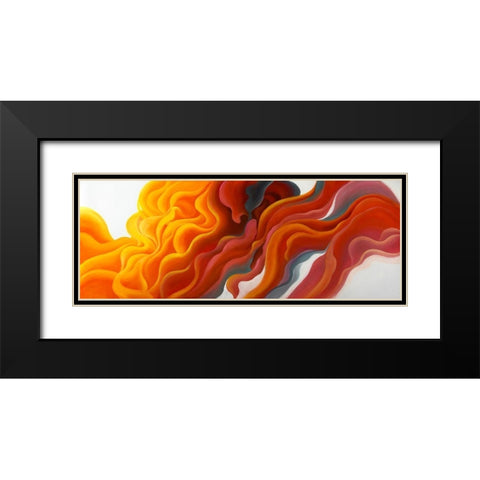 COLORFUL SMOKE Black Modern Wood Framed Art Print with Double Matting by Atelier B Art Studio