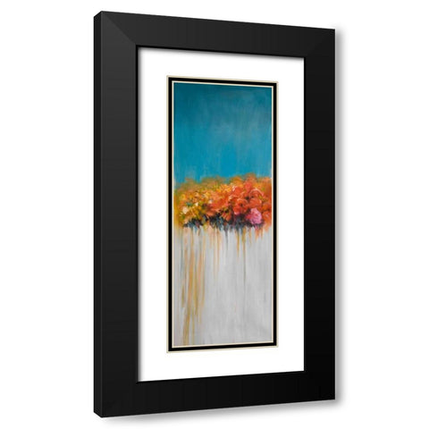 Colorful Abstract Basket of Flowers Black Modern Wood Framed Art Print with Double Matting by Atelier B Art Studio