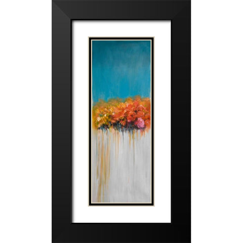 Colorful Abstract Basket of Flowers Black Modern Wood Framed Art Print with Double Matting by Atelier B Art Studio
