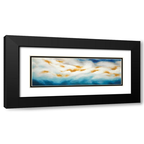 Abstract Landscape Black Modern Wood Framed Art Print with Double Matting by Atelier B Art Studio