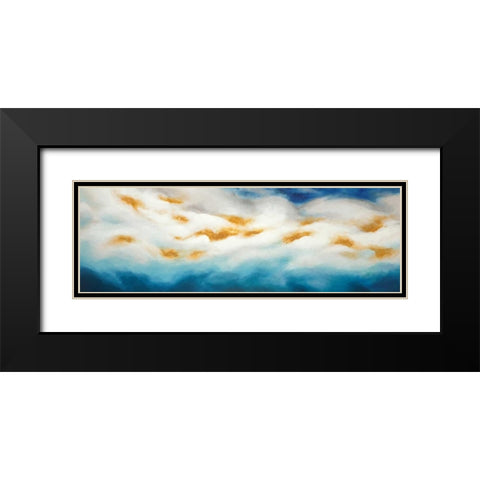 Abstract Landscape Black Modern Wood Framed Art Print with Double Matting by Atelier B Art Studio
