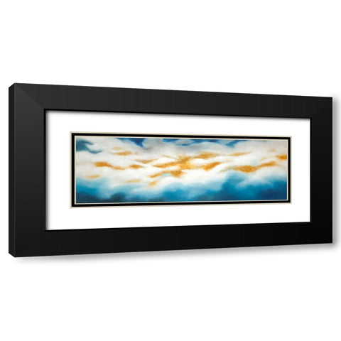 Abstract Clouds Black Modern Wood Framed Art Print with Double Matting by Atelier B Art Studio