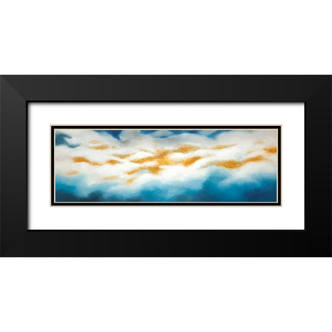 Abstract Clouds Black Modern Wood Framed Art Print with Double Matting by Atelier B Art Studio