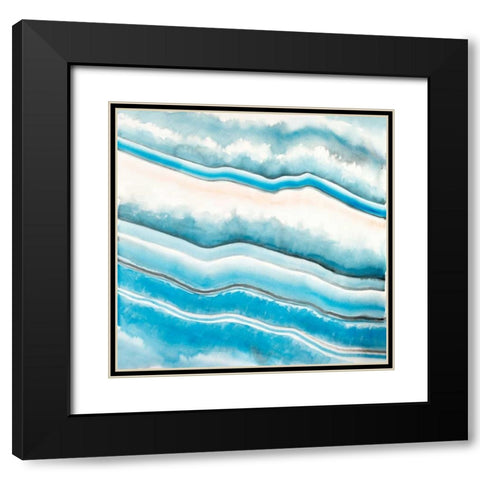 Textured geode Black Modern Wood Framed Art Print with Double Matting by Atelier B Art Studio
