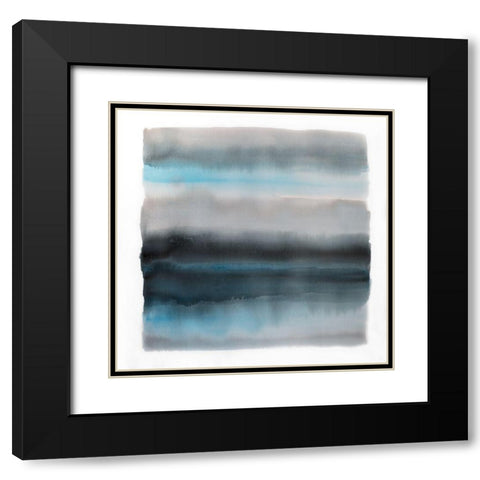 SHADE OF BLUE Black Modern Wood Framed Art Print with Double Matting by Atelier B Art Studio