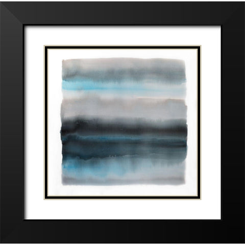 SHADE OF BLUE Black Modern Wood Framed Art Print with Double Matting by Atelier B Art Studio