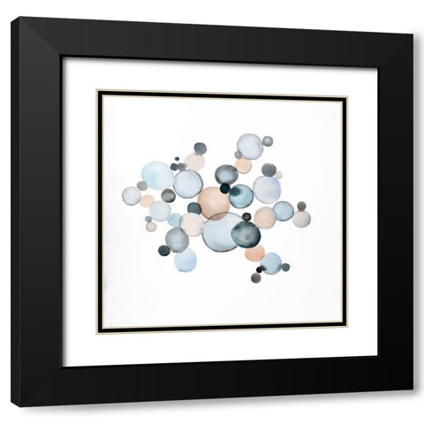 GRAYISH BUBBLES Black Modern Wood Framed Art Print with Double Matting by Atelier B Art Studio
