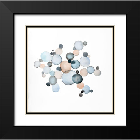 GRAYISH BUBBLES Black Modern Wood Framed Art Print with Double Matting by Atelier B Art Studio