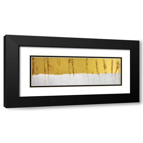GOLDEN STRIPE Black Modern Wood Framed Art Print with Double Matting by Atelier B Art Studio