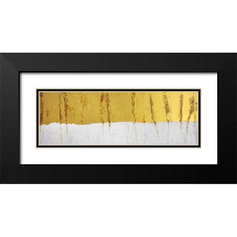 GOLDEN STRIPE Black Modern Wood Framed Art Print with Double Matting by Atelier B Art Studio