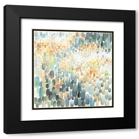 CLUSTER OF CIRCLES Black Modern Wood Framed Art Print with Double Matting by Atelier B Art Studio