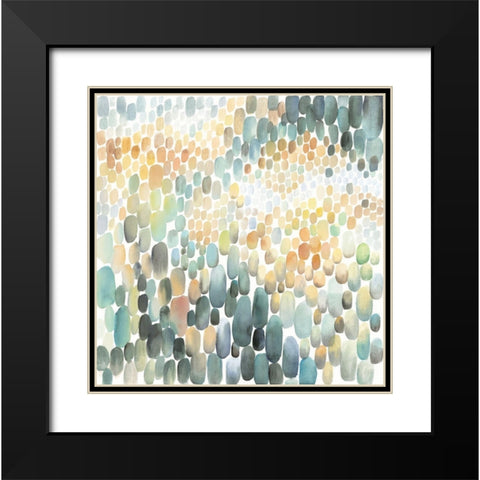 CLUSTER OF CIRCLES Black Modern Wood Framed Art Print with Double Matting by Atelier B Art Studio